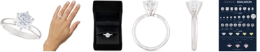 Macy's Certified Diamond Solitaire Engagement Ring (2 ct. t.w.) in 14k White Gold